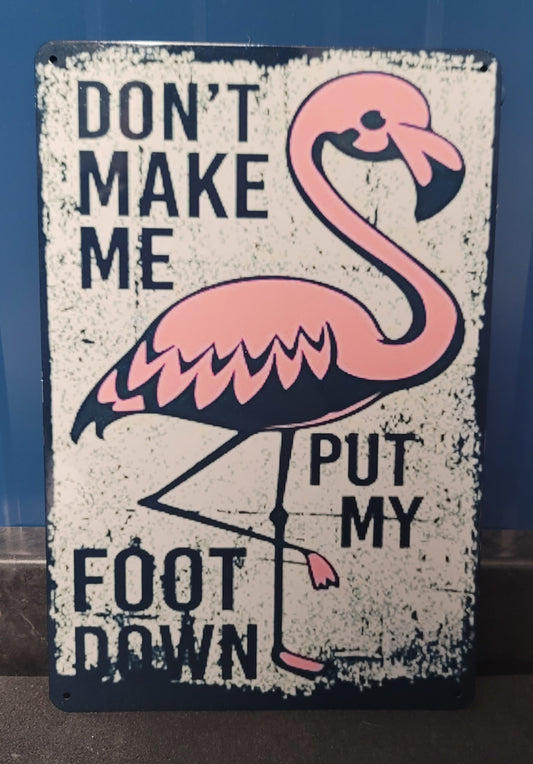 Flamingo metal sign
