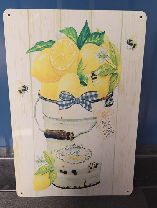 Lemon bucket metal sign