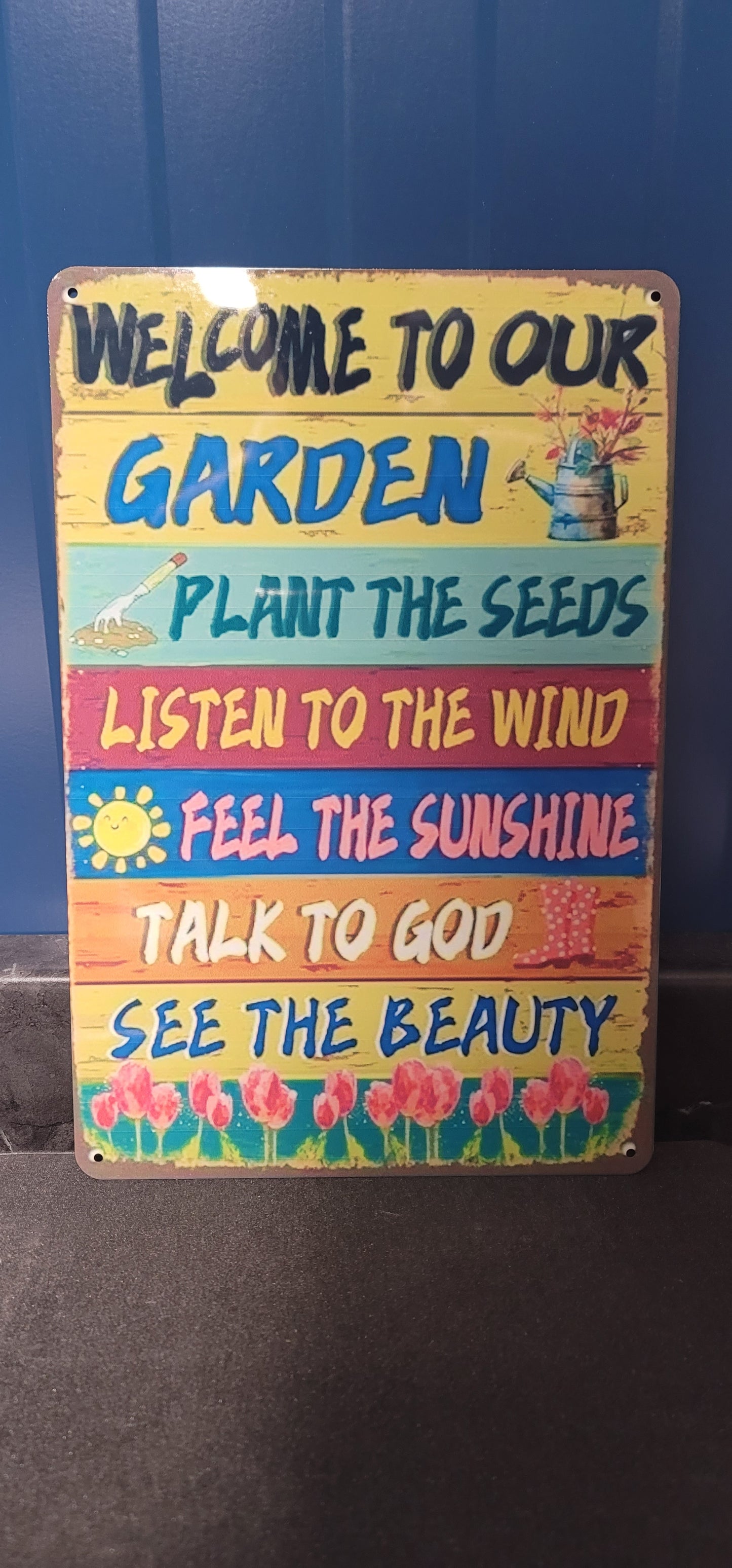 Garden metal sign