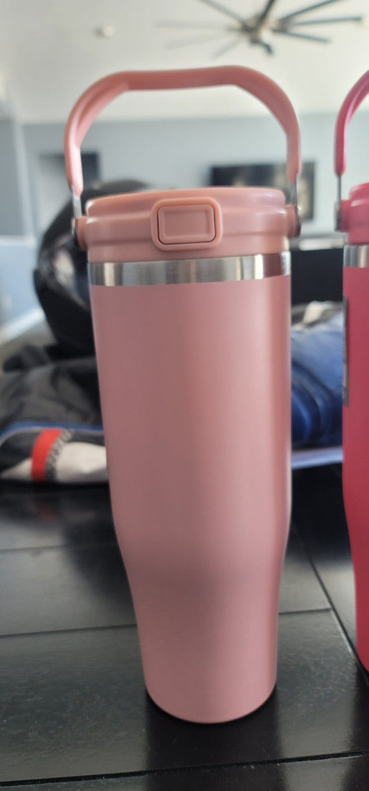 40 oz flip straw tumbler lt. pink