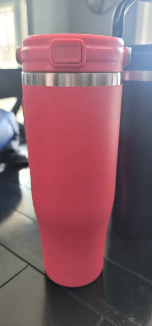 40 oz flip straw tumbler dark pink