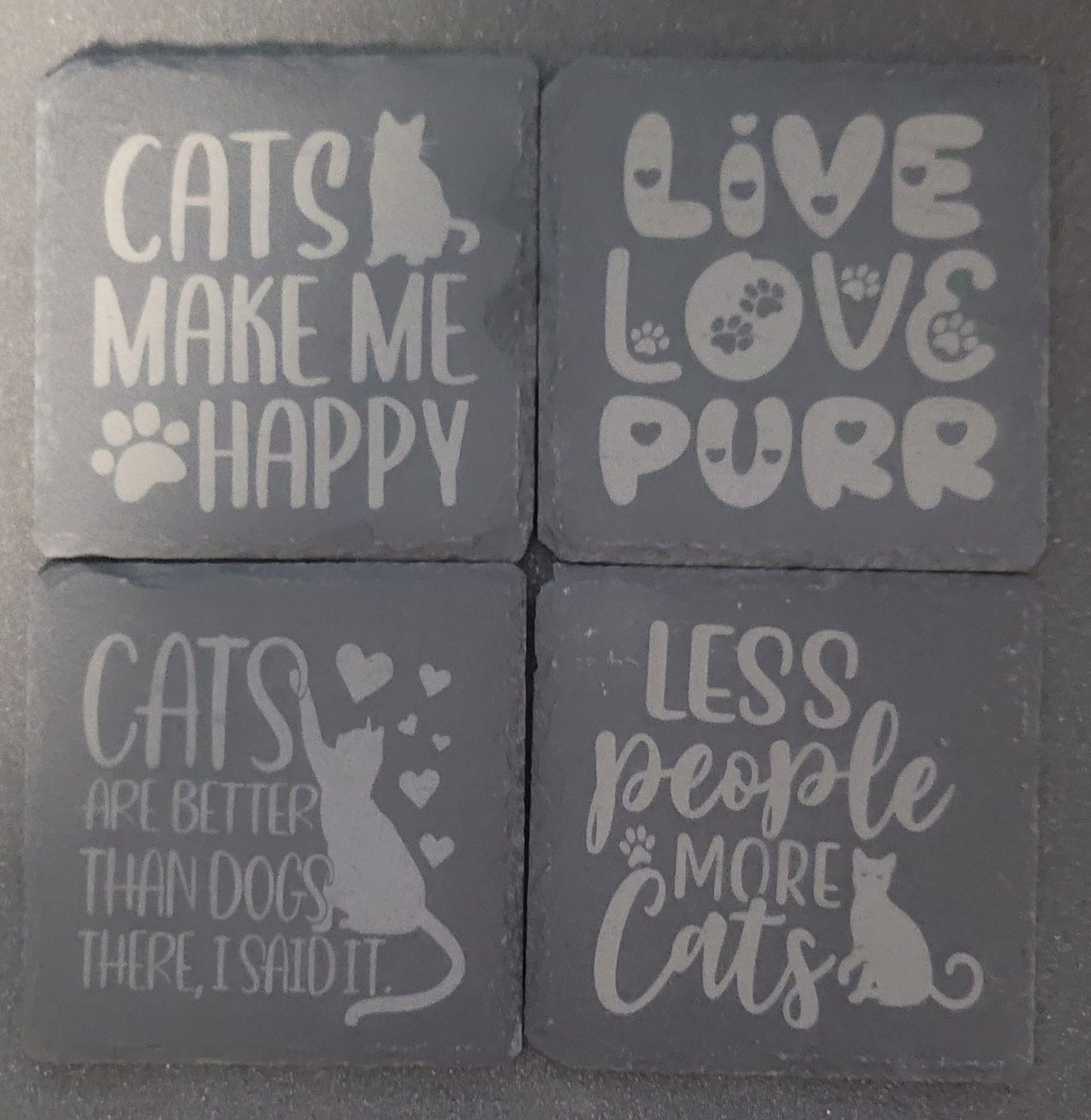 Set of 4x4 Cat coasters