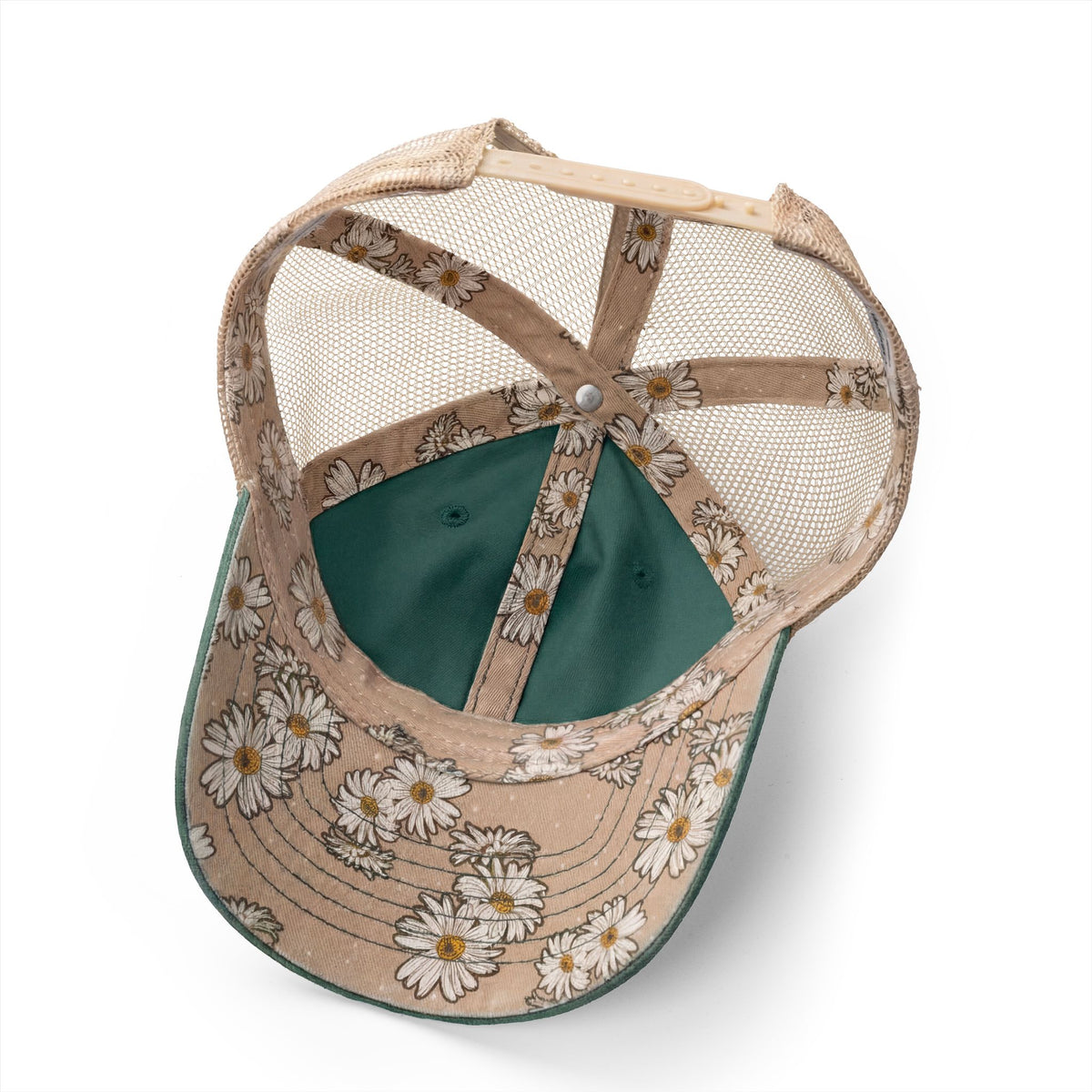 Take Me to the Beach Women's Washed Mesh-Back Cap - green/daises