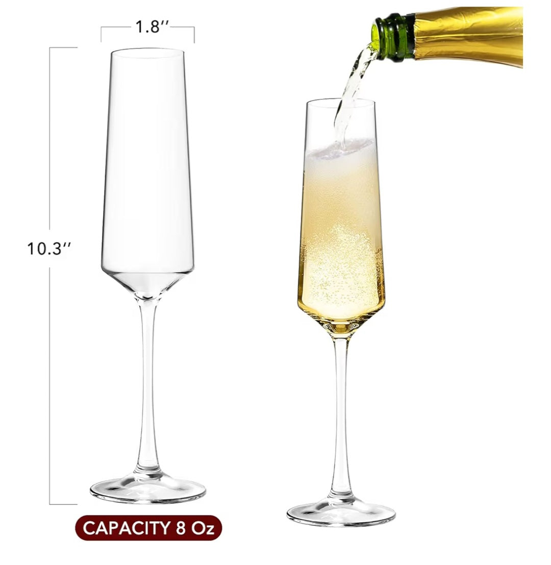 Personalized Champagne Glasses – Set of 2 Custom Etched Flutes