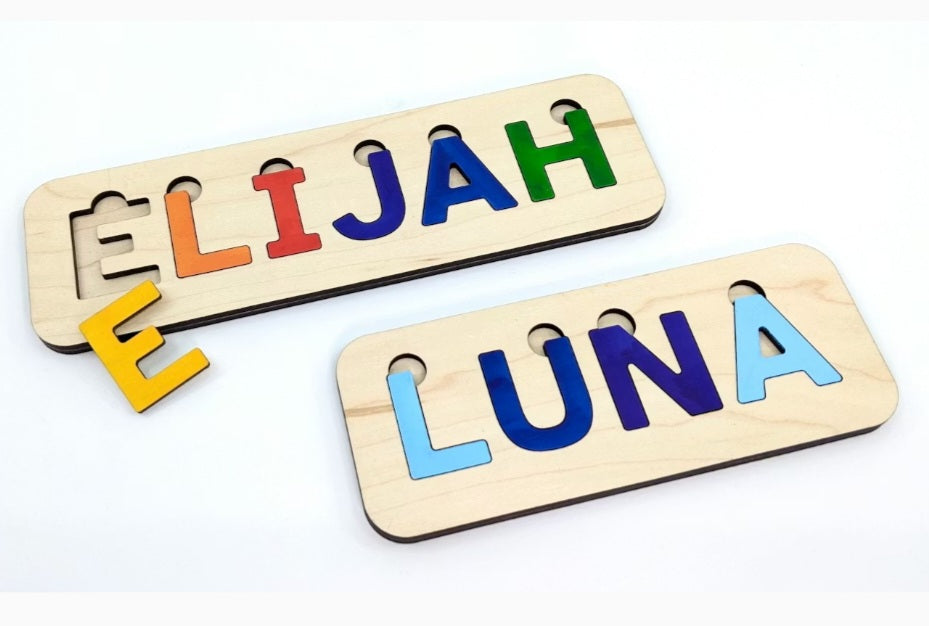 Personalized Hand-Painted Name Puzzle – Custom Color Children's Gift