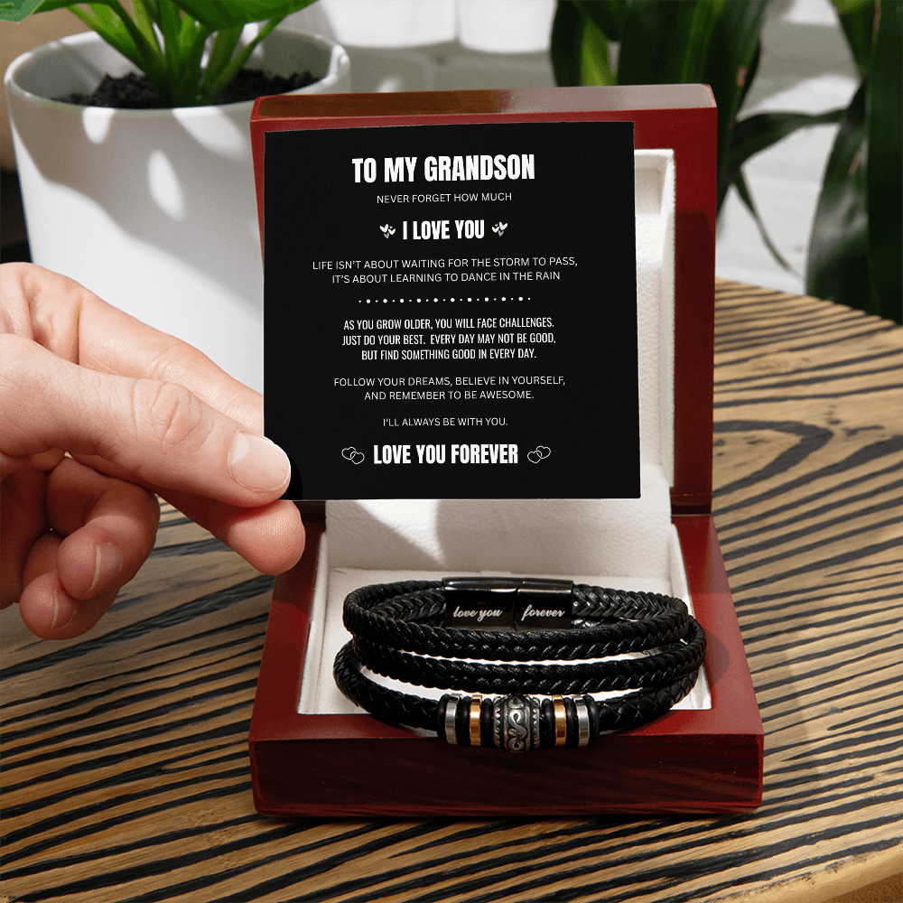 To My Grandson - Forever Love You Bracelet