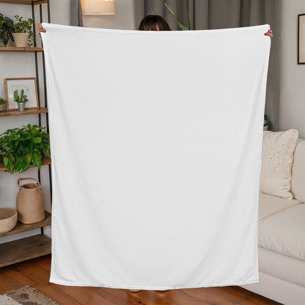 Personalized Jersey Fleece Blanket Portrait – Custom Photo & Design 50x60" Cozy Gift