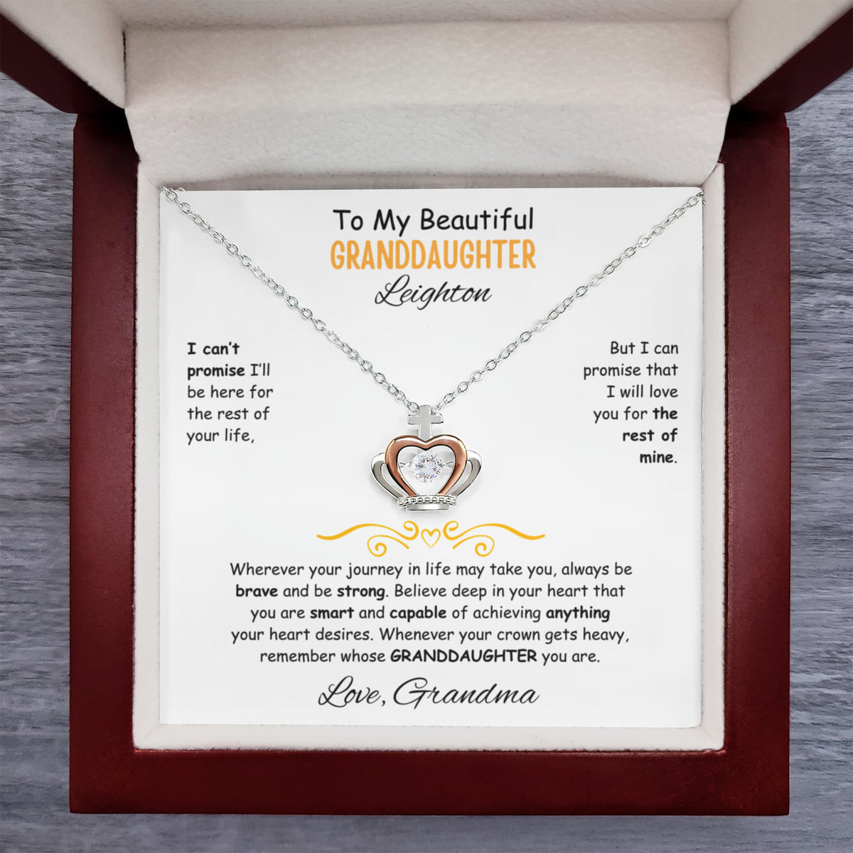 To My Beautiful Granddaughter - Crown Pendant Necklace
