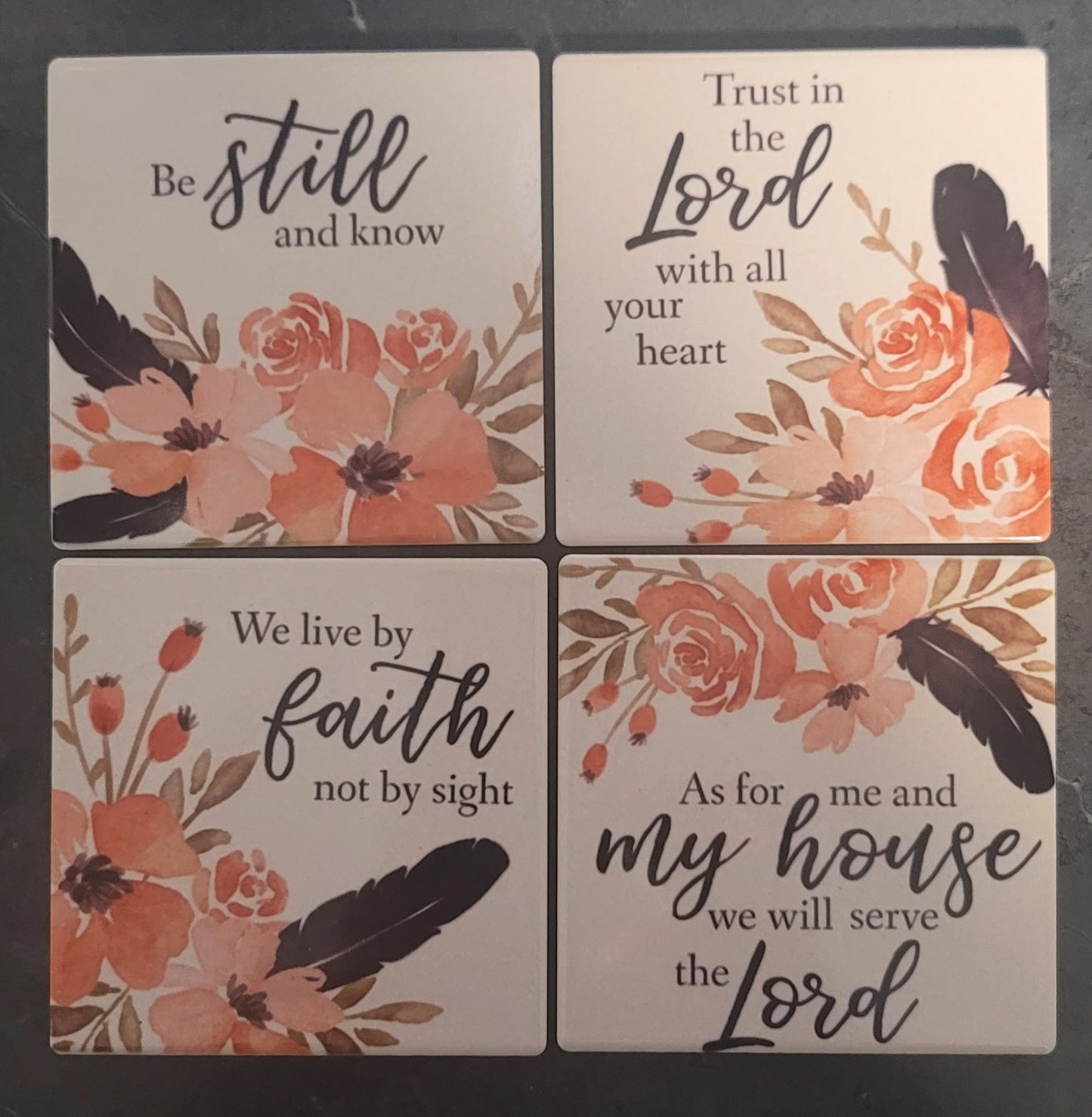 Faith ceramic coaster set