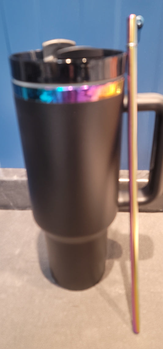 Multi colored underlay tumbler black