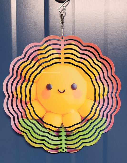 Happy flower wind spinner