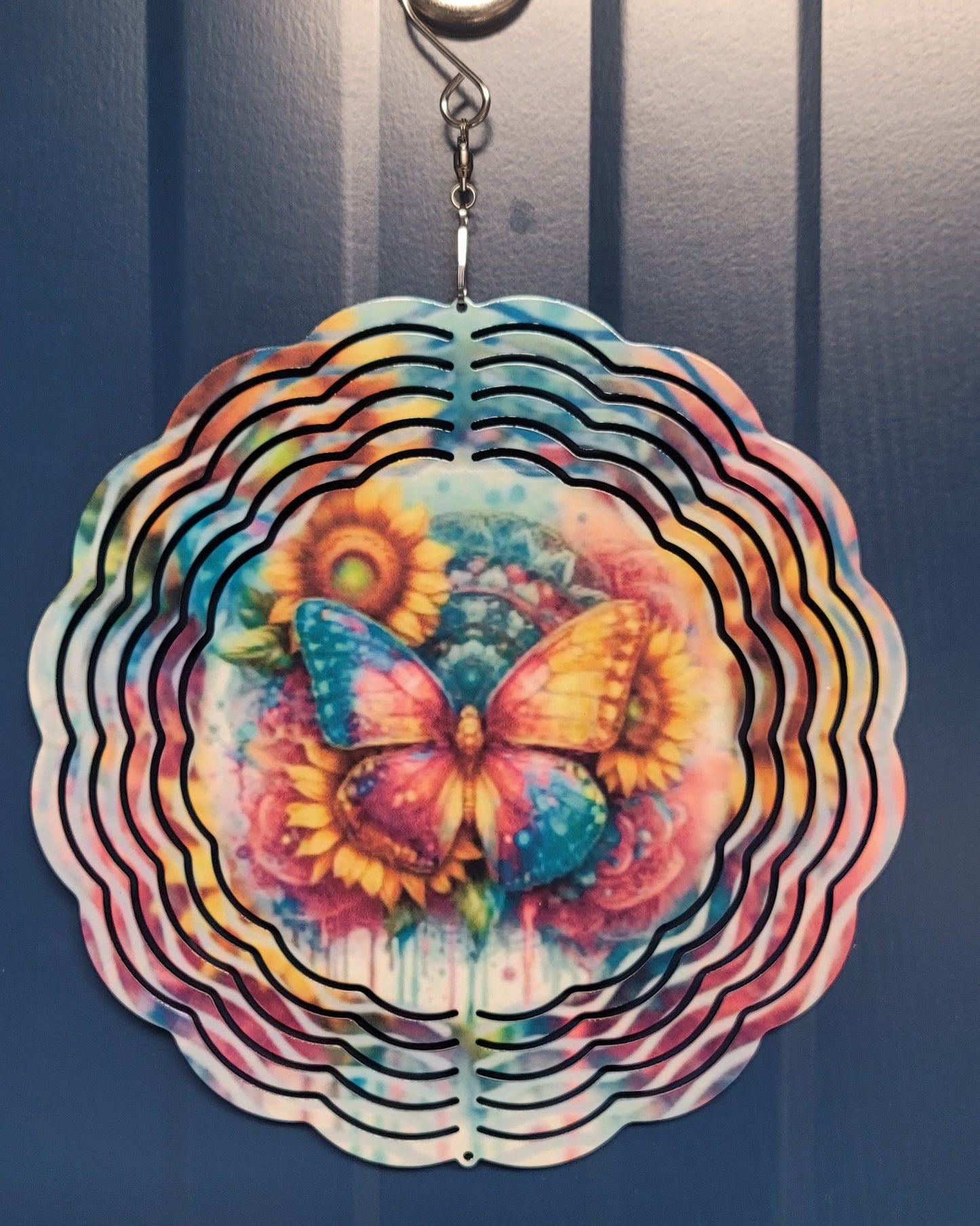 Colorful butterfly wind spinner