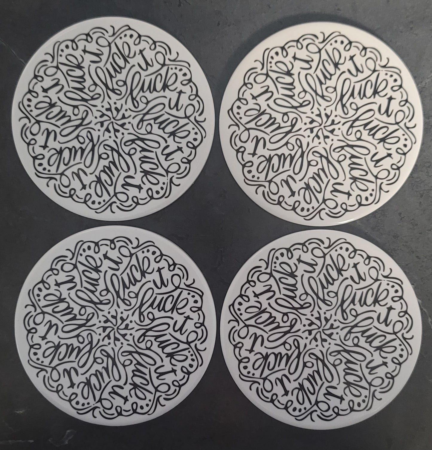 F*ck It ceramic coaster set