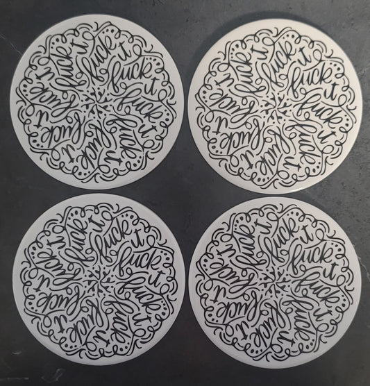 F*ck It ceramic coaster set