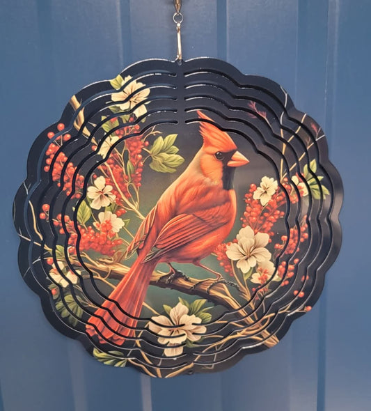 Cardinal blossom wind spinner