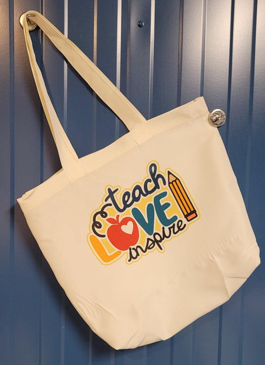 Teach love inspire canvas bag