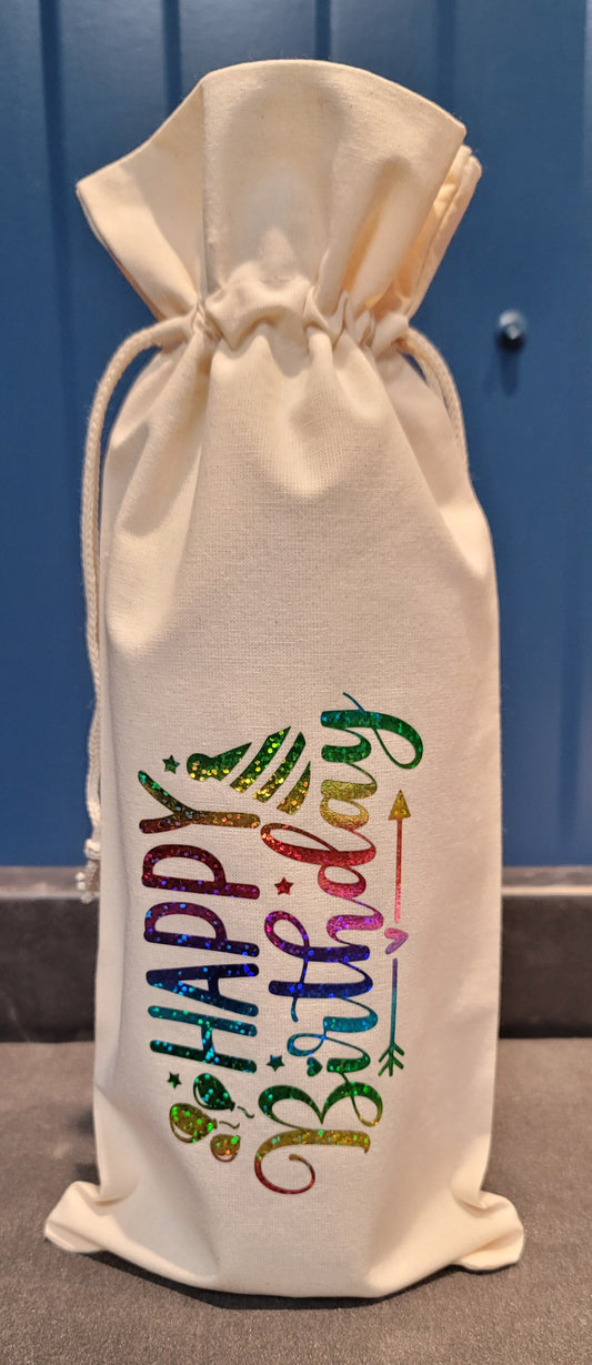Happy birthday wine bag