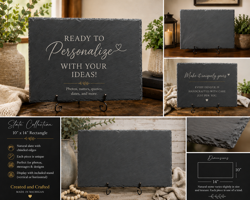Personalized 10x14 Slate – Custom Etched Name & Design Wall Art Home Decor Gift