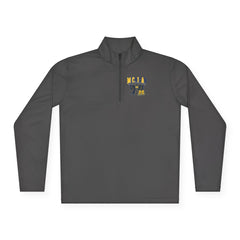 Michigan Maize & Blue Quarter-Zip Pullover — Vintage Cheer Bow Design