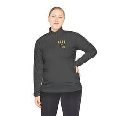 Michigan Maize & Blue Quarter-Zip Pullover — Vintage Cheer Bow Design