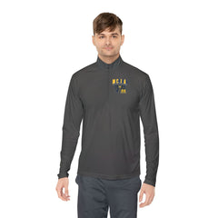 Michigan Maize & Blue Quarter-Zip Pullover — Vintage Cheer Bow Design