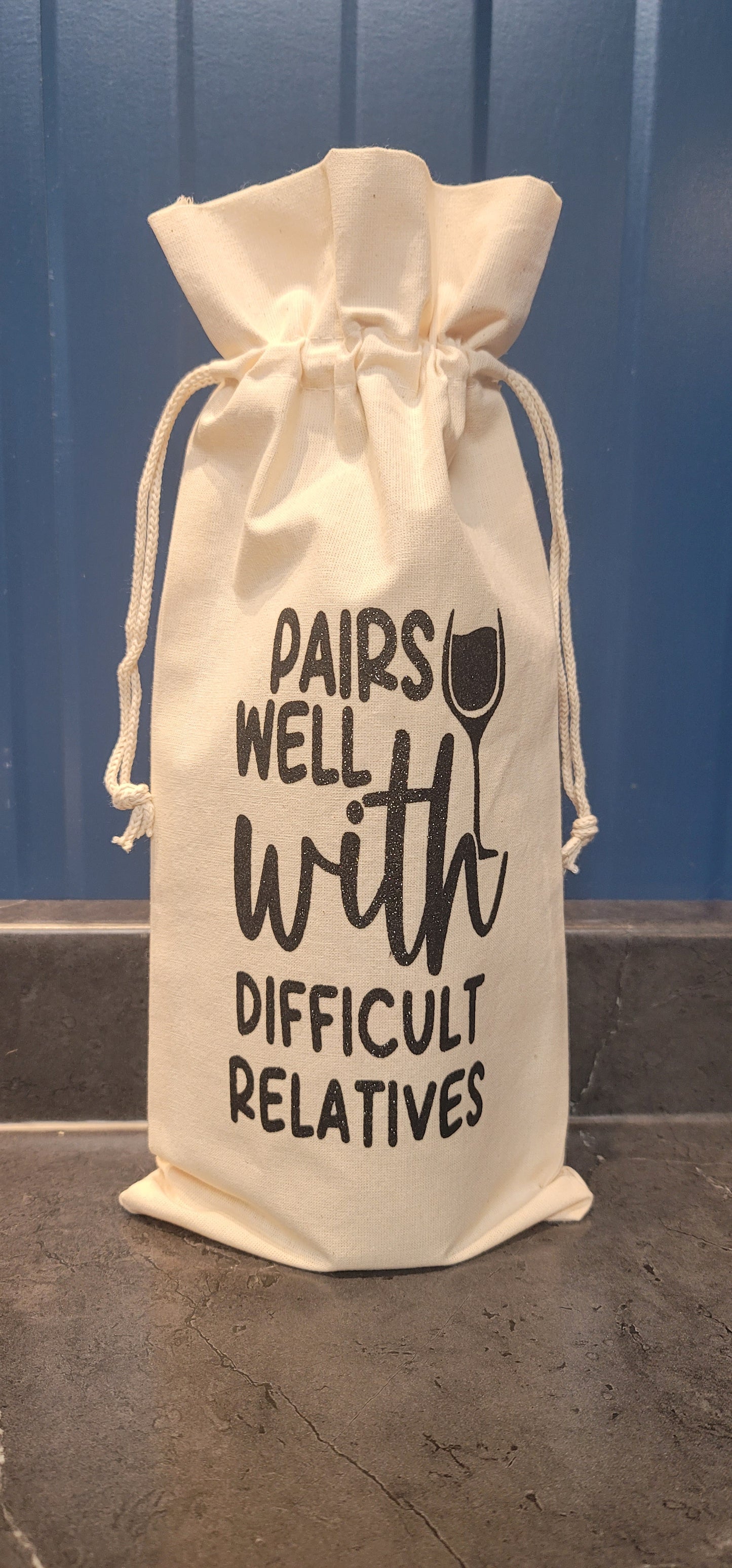 Pairs Well with Difficult Relatives Wine Bag