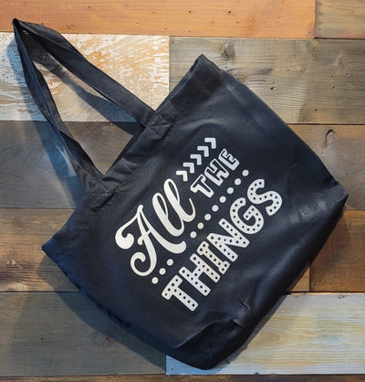 All the Things Black Canvas Bag – Reusable Shopping & Gift Bag