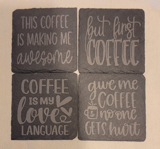 Set of 4x4 coffee coasters