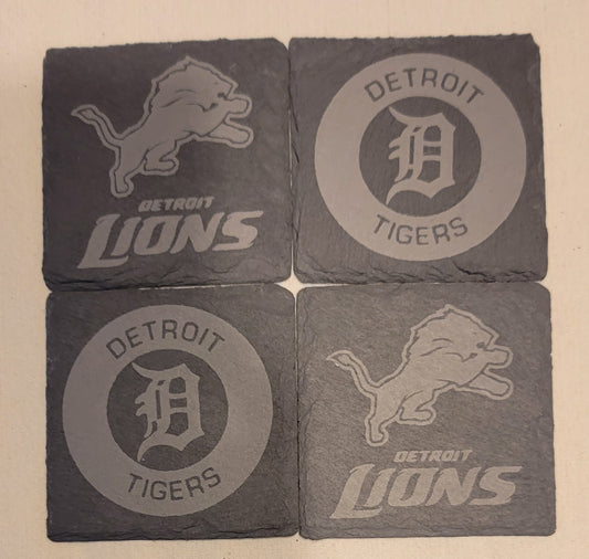 Set of 4x4 Lions Tigers coasters