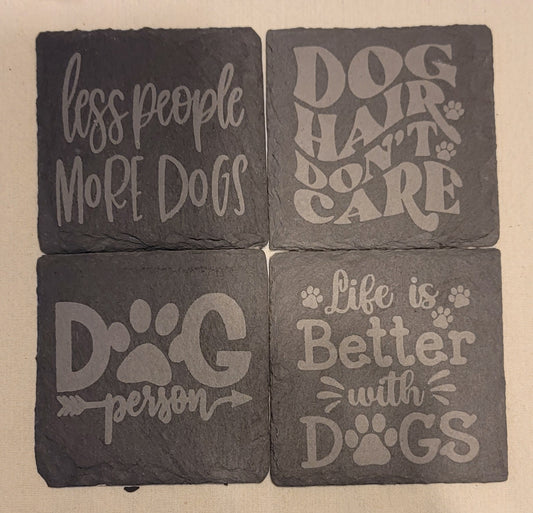 Set of 4x4 dog coasters