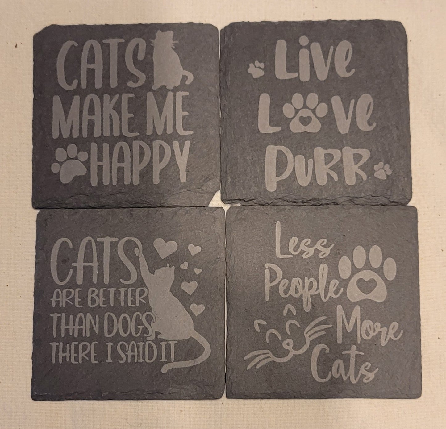 Set of 4x4 Cat coasters