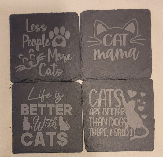 Set of 4x4 Cat coasters