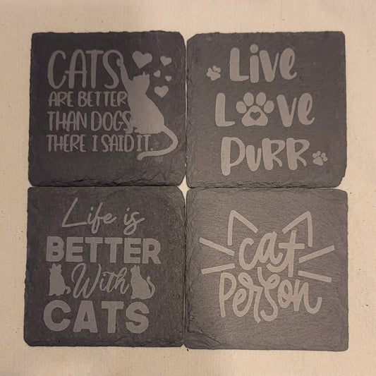 Set of 4x4 Cat coasters