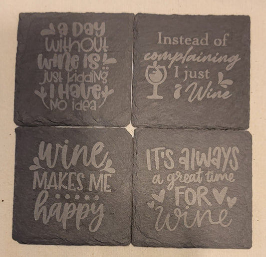 Set of 4x4 wine coasters