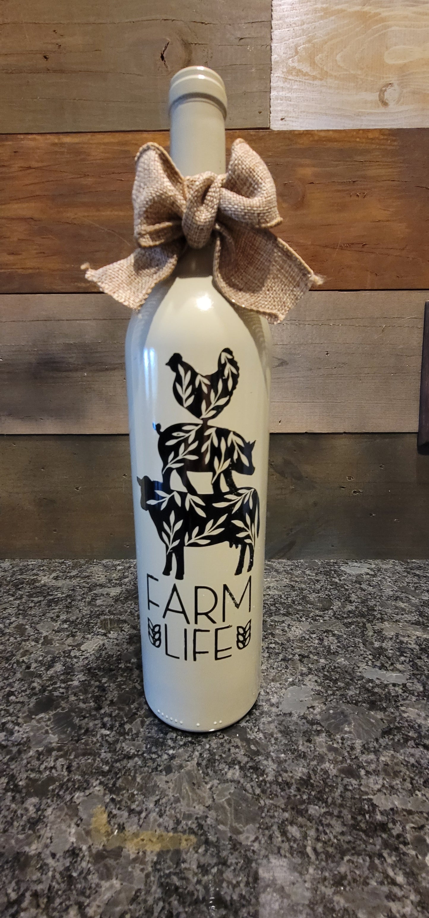 Farm life painted bottle