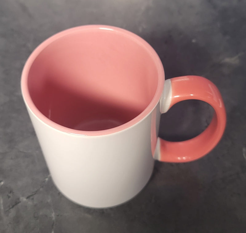 15 oz coffee mug 2-tone pink