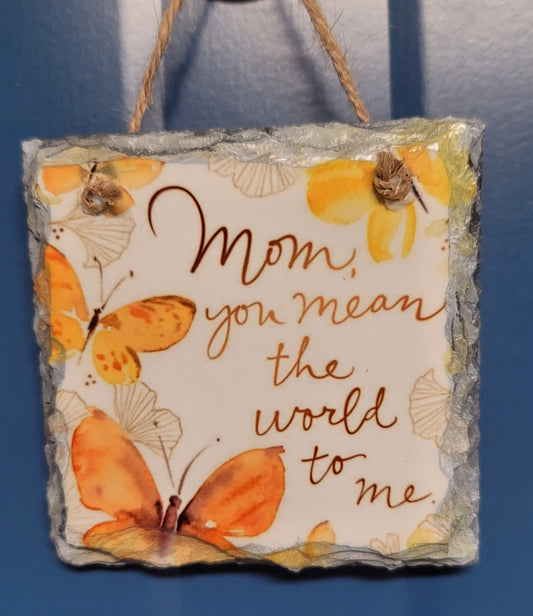 Small mom sublimated hanging slate