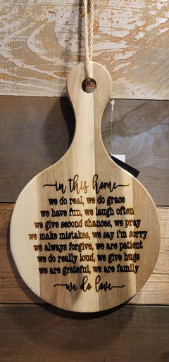 In This Home – Etched Hanging Wooden Board
