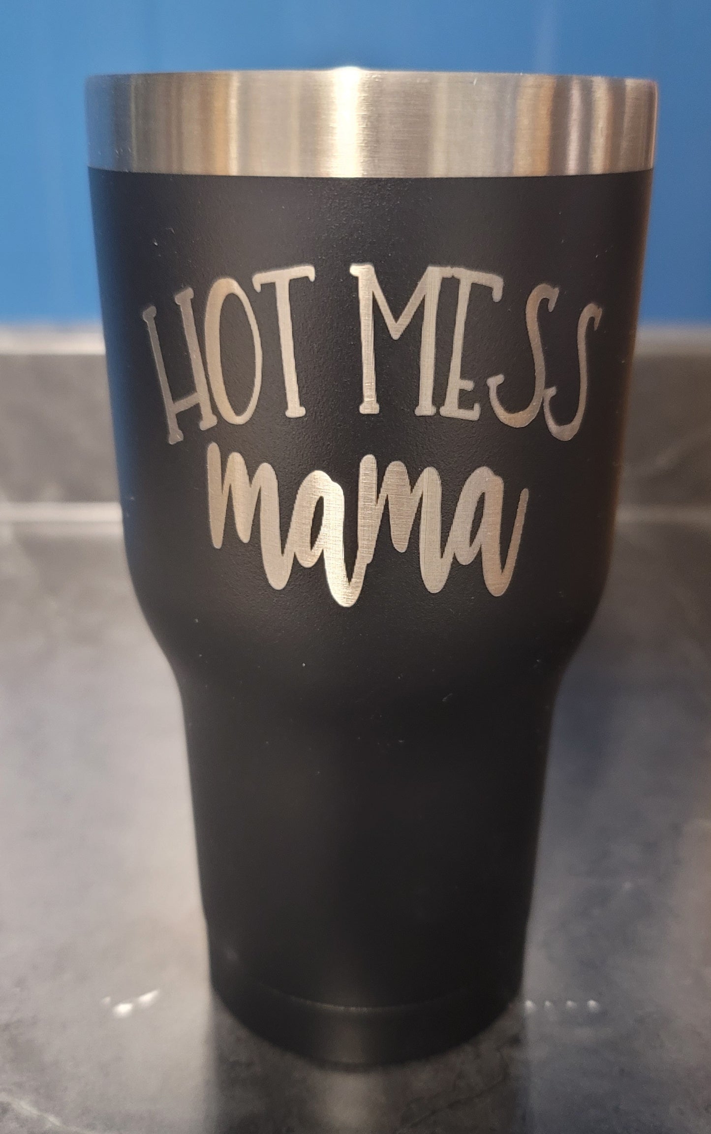 Hot Mess Mama tumbler black