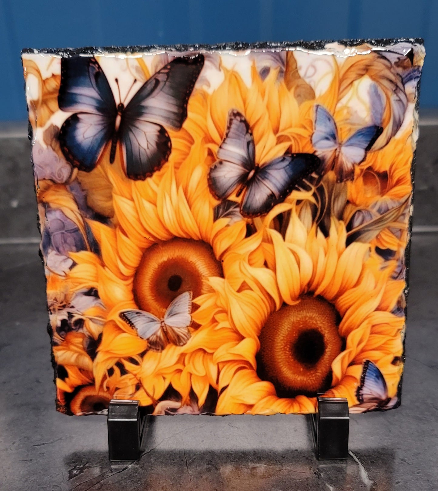 Sunflowers and butterflies square