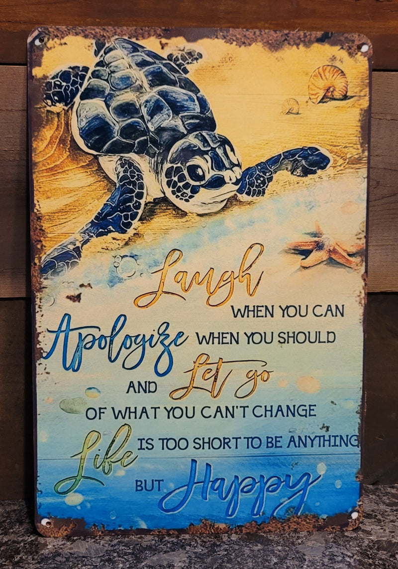 Sea turtle metal sign