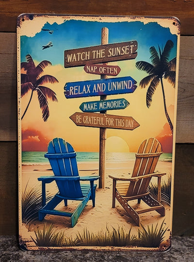 Beach Chairs – 8x12 Metal Wall Sign