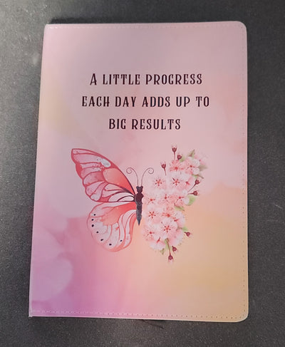 A Little Progress Each Day Journal - Pink Butterfly A5 Notebook