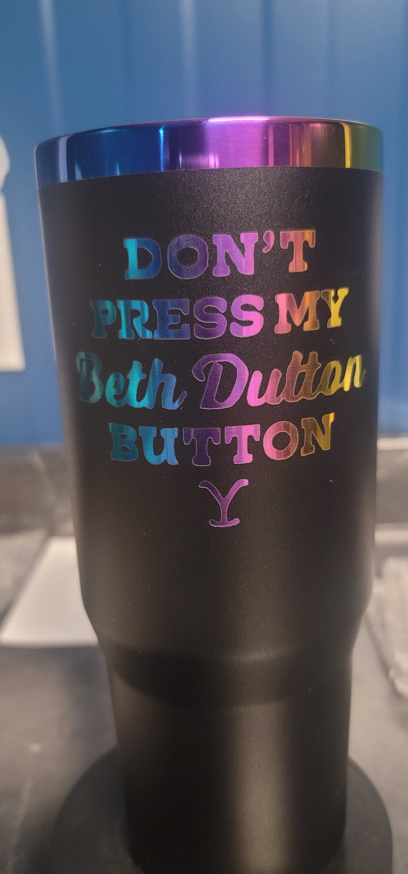Beth Dutton 30 oz multi colored underlay tumbler