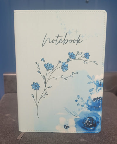 Blue Flowers Floral Journal - Pretty A5 Lined Notebook Gift for Her