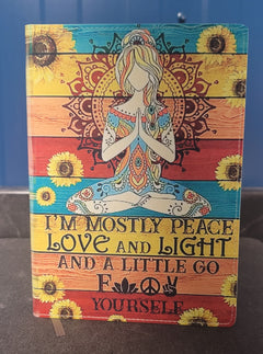 Peace Love Light Funny Hippie Journal - Colorful A5 Notebook