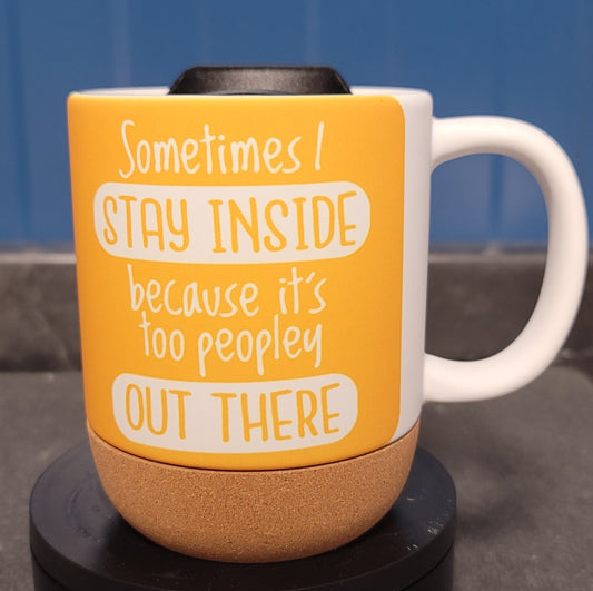 Peopley cork bottom mug