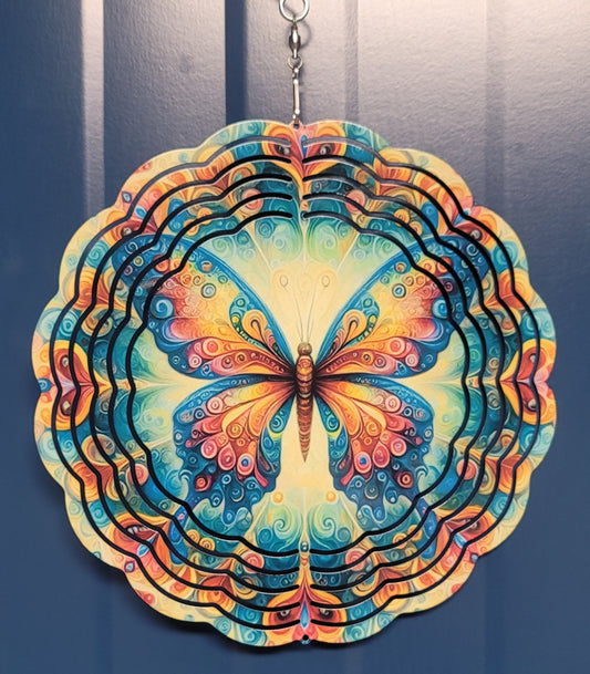 Butterfly wind spinner