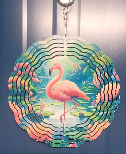 Colorful Flamingo wind spinner