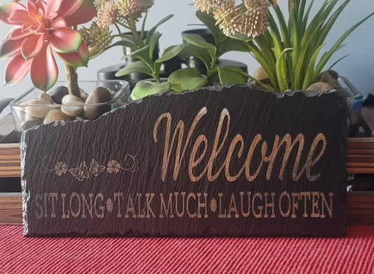 Welcome slate piece